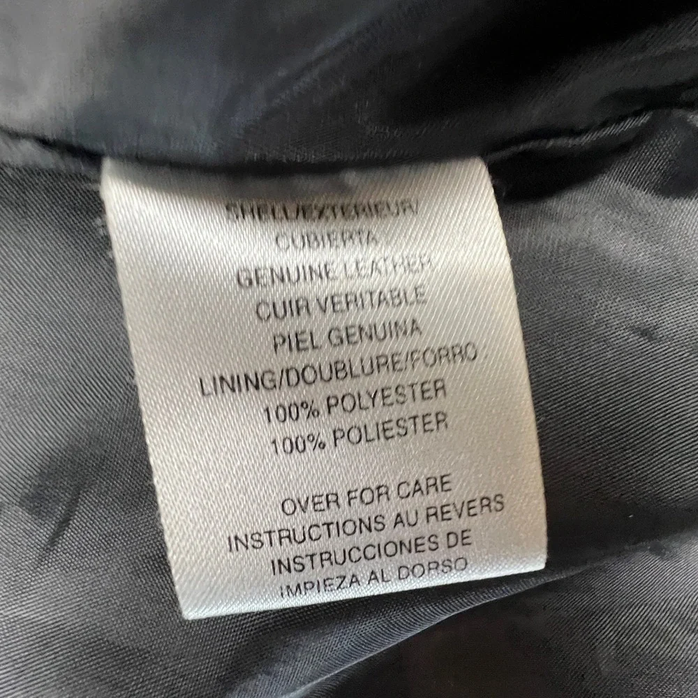 Genuine Leather Jacket Womens Medium‎ Black Zip Up Moto Casual Corner